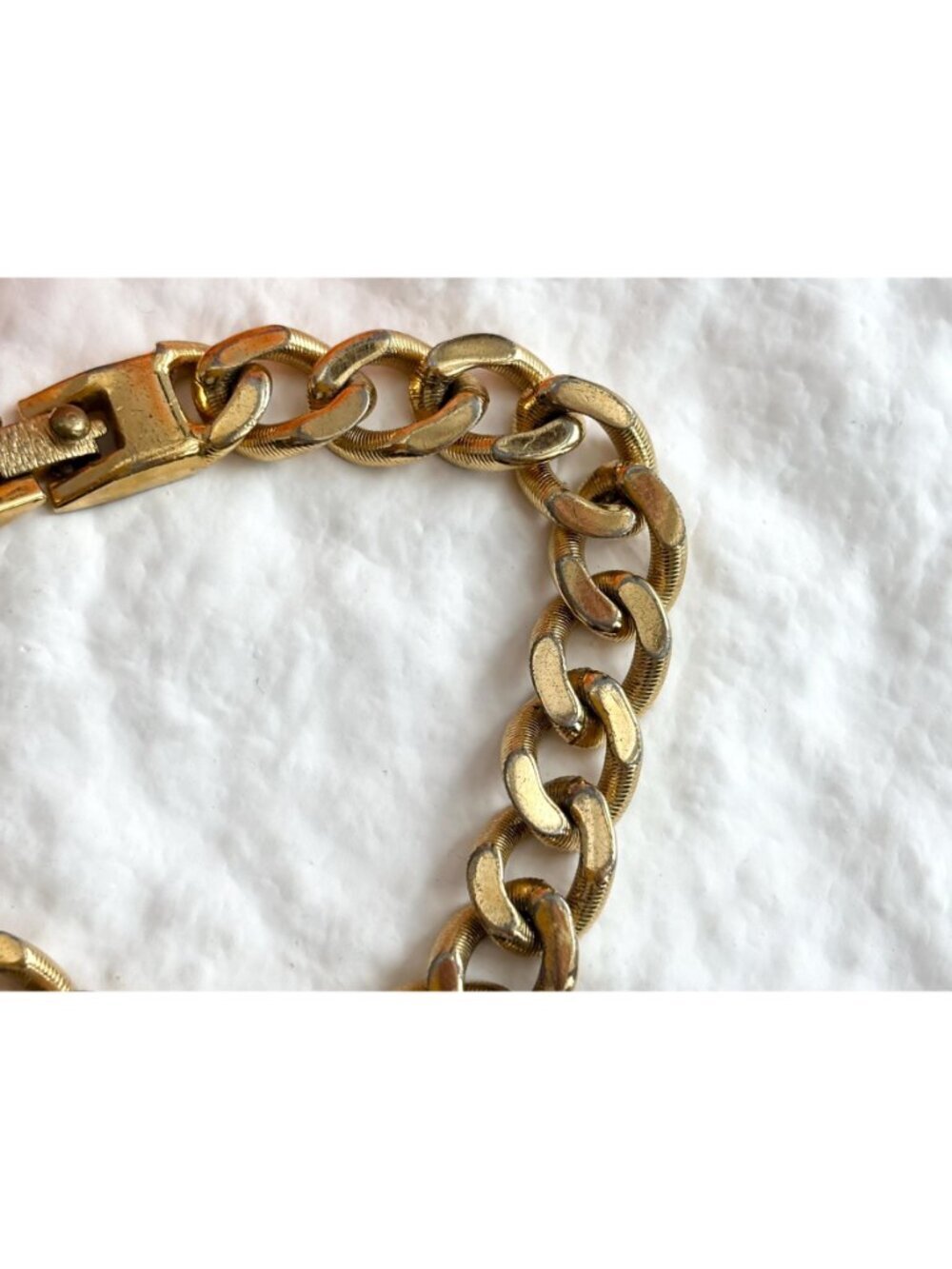 Monet Designer Signed Curb Chain Chunky Vintage 80's Style Bracelet - Picture 6 of 16